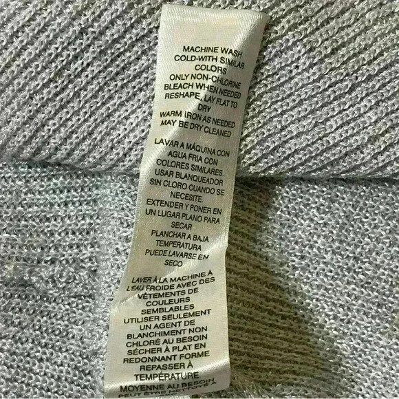 WHITE HOUSE BLACK MARKET Open Style Silver Knit Cardigan Sweater Women's Size M - Picture 9 of 9